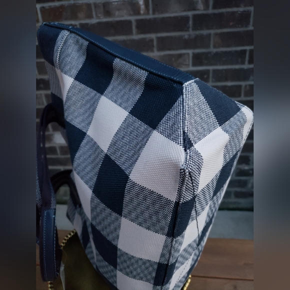 COACH **NWT** Midnight & Cream Buffalo Plaid Tote - Picture 7 of 11
